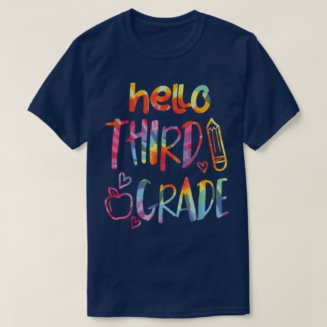 Camiseta Apple Hello Terceiro Grau 3º Primeiro Dia Da Escol (Frente do Design)
