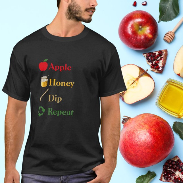 Camiseta Apple Honey Dip Repete Rosh Hashanah (Criador carregado)