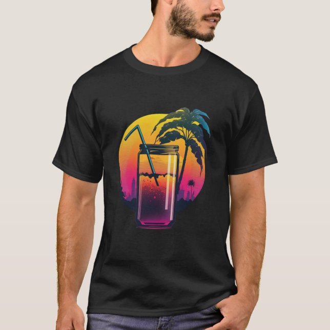 Camiseta Apple Juice Synthwave 80s (Frente)