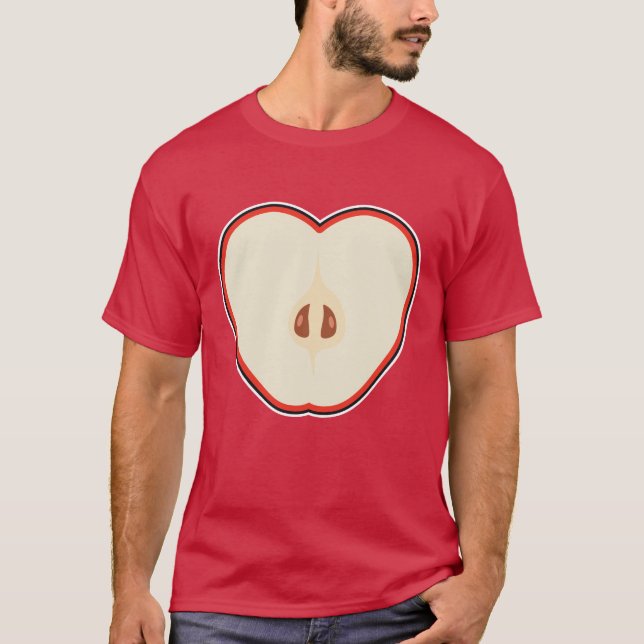 Camiseta Apple Lazy DIY Halloween Figurume Engraçado Fruta (Frente)