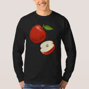Camiseta Apple Motif Fruta Fruta saudável Apple