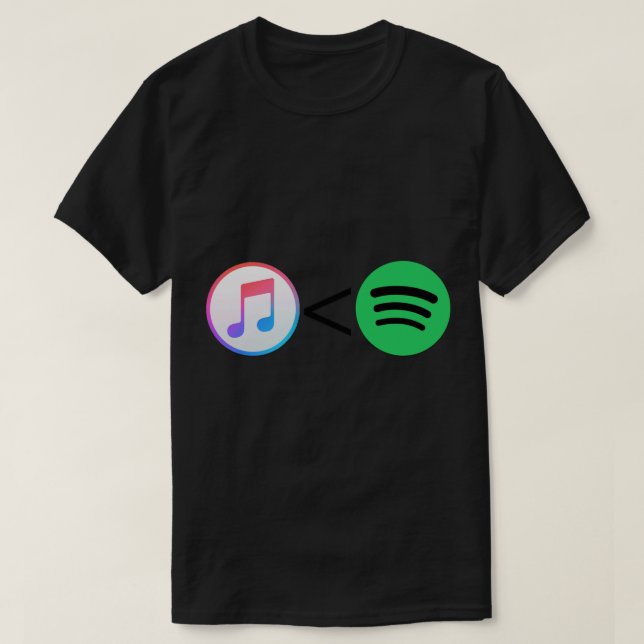 Camiseta Apple Music<Spotify Sticker (Frente do Design)