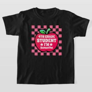 Camiseta Apple Personalizado Nome do Estudante do Quarto Gr