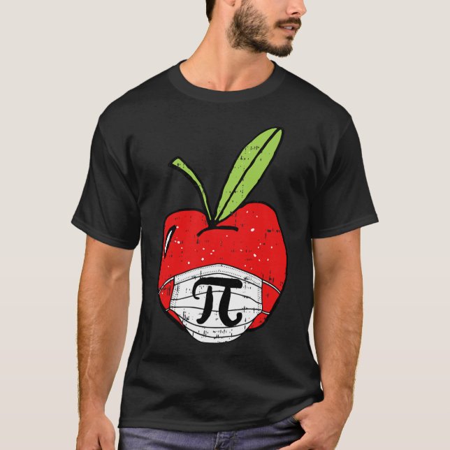 Camiseta Apple Pi-day, Professor de Máscara de Rosto Cuta,  (Frente)