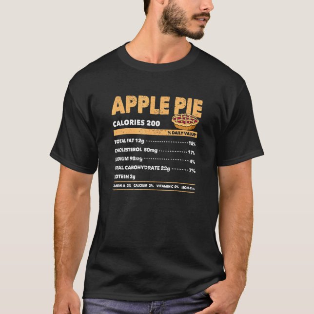 Camiseta Apple Pie Nutrition Facts Graças Matching F (Frente)
