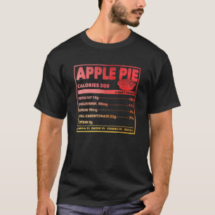 Camiseta Apple Pie Nutrition Facts Graças Matching F