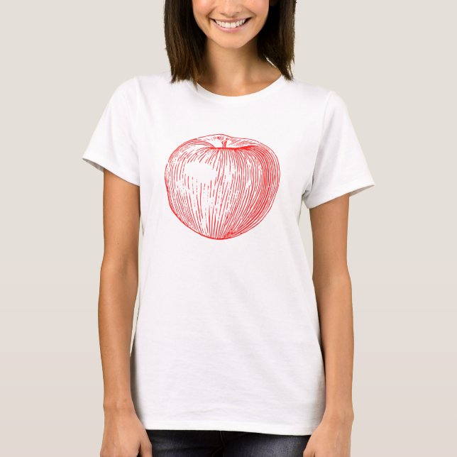 Camiseta Apple Red Letterpress Apple (Frente)
