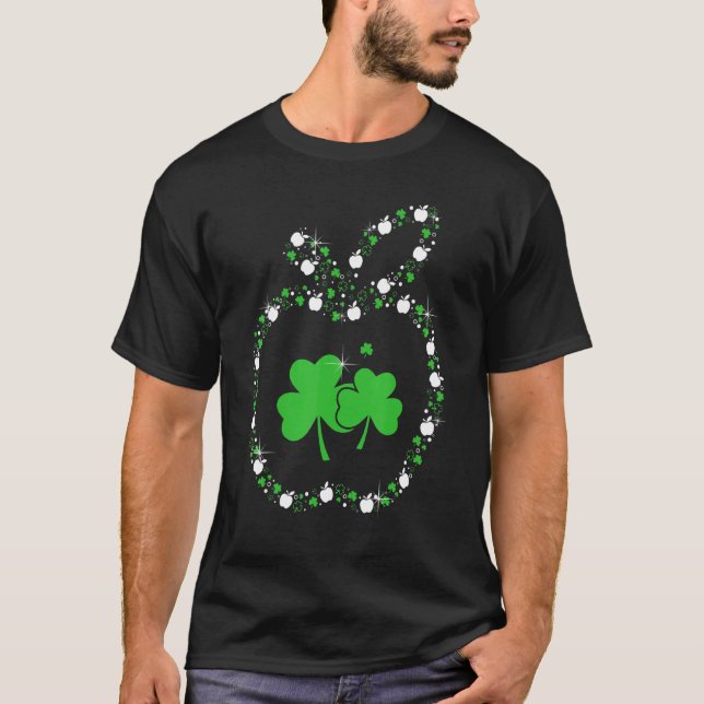 Camiseta Apple Shamrocks Professora Vida Feliz Rua Patrick  (Frente)