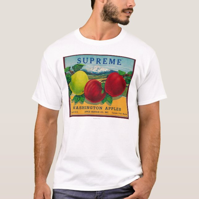 Camiseta Apple supremo etiqueta - o estado de Washington (Frente)