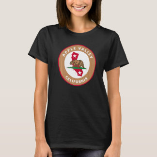 Camiseta Apple Valley California CA Flag and Bear Badge Sou