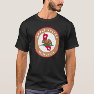 Camiseta Apple Valley California CA Flag and Bear Badge Sou