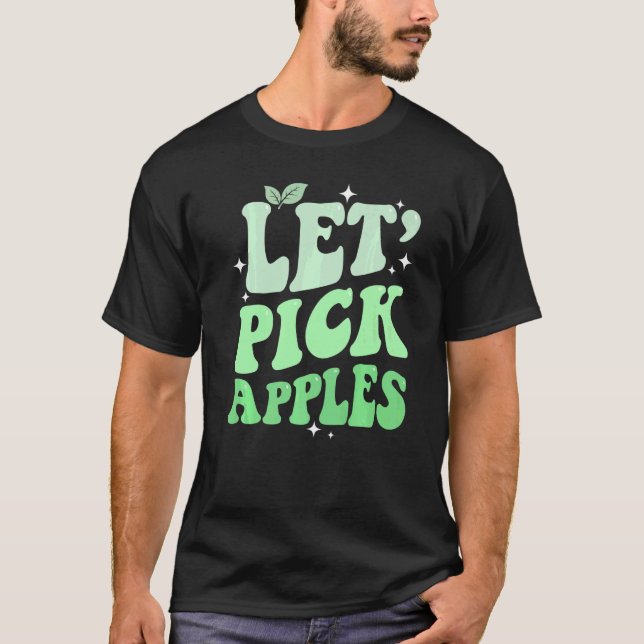 Camiseta Apple vamos Pica Maçã Verde Escolhendo Mar de Colh (Frente)