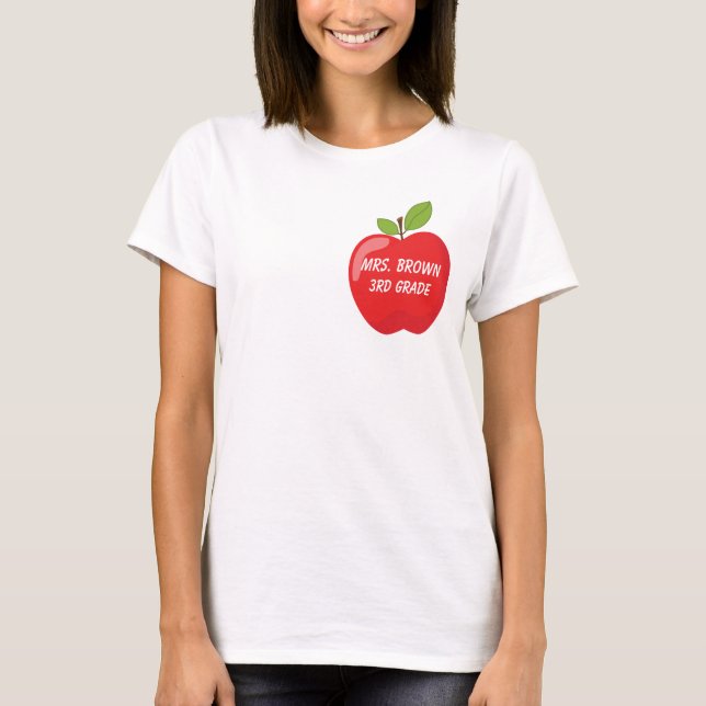 Camiseta Apple vermelha para seu professor (Frente)