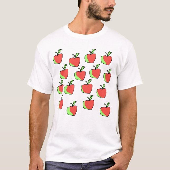 Camiseta Apple vermelho e verde modela (Frente)