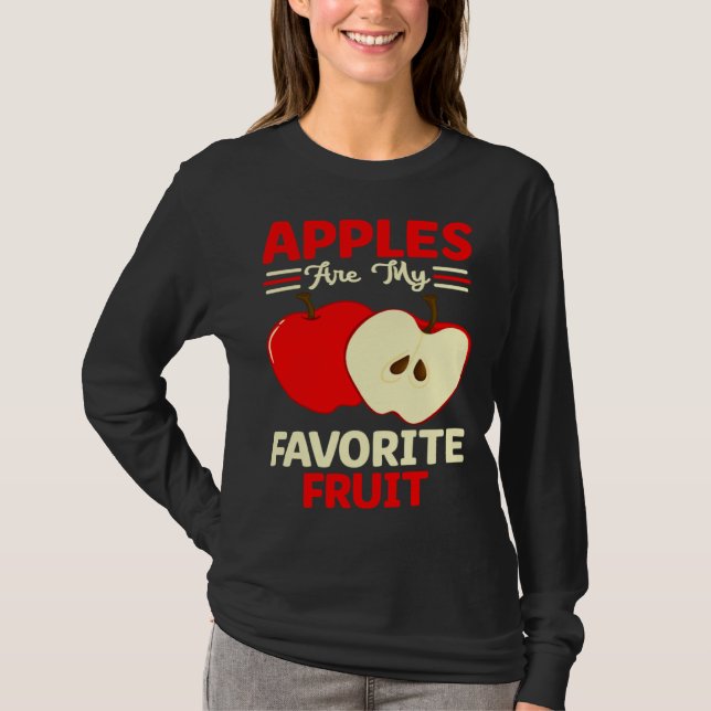 Camiseta Apples Are My Favorite Fruit Cute Fruit Eater Bask (Frente)