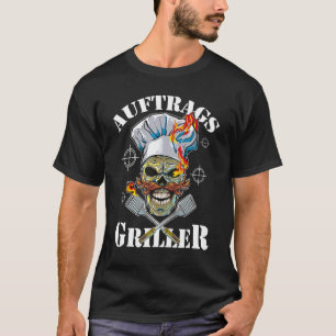 Camiseta Application Griller Skull Chef Skeleton Master Gri