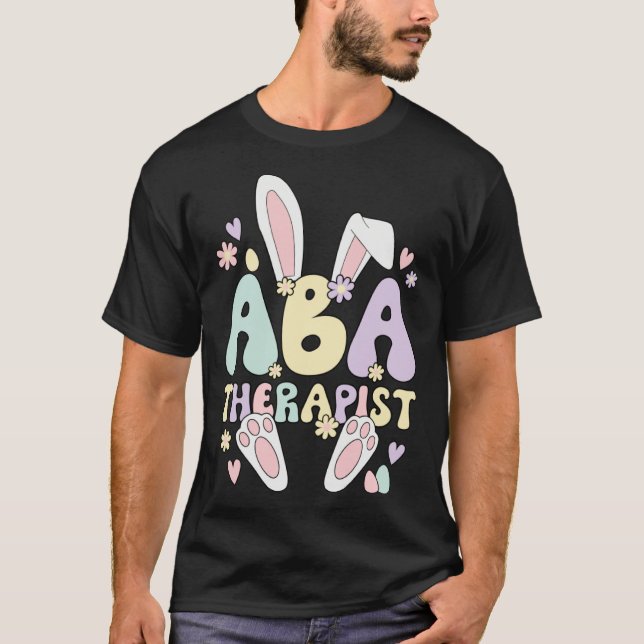 Camiseta Applied Behavior Analysis Therapist Easter Bunny E (Frente)