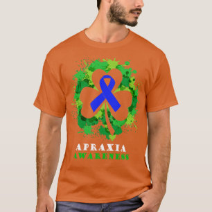 Camiseta Apraxia Sensibilização Fita Shamrock Saint Patrick