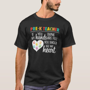 Camiseta Apreciação Coração Bonita do Professor Pré K para