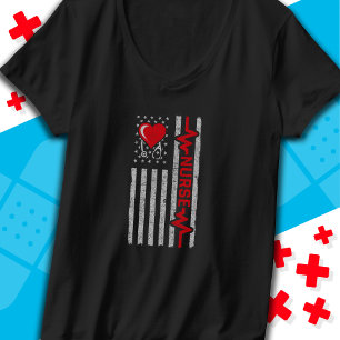 Camiseta Apreciação da Enfermeira de Herói da Bandeira Amer
