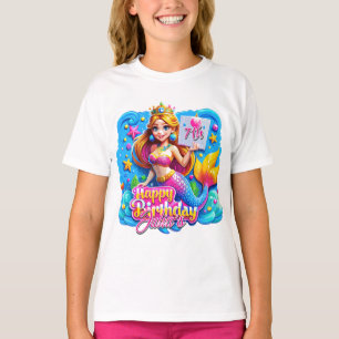 Camiseta Apreciação de Aniversário da Sereia Mágica, presen