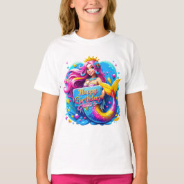Camiseta Apreciação de Aniversário da Sereia Mágica, presen