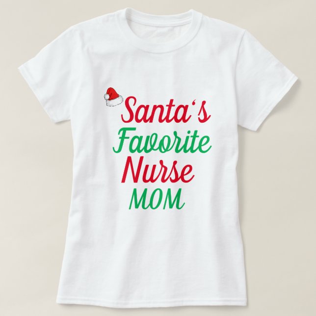 Camiseta Apreciação de Natal para Enfermeira Favorita dos p (Frente do Design)