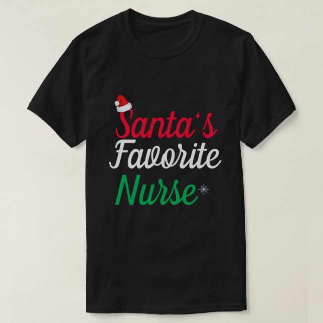 Camiseta Apreciação de Natal para Enfermeira Favorita dos p (Frente do Design)