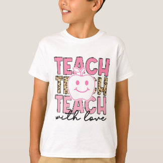 Camiseta Apreciação de Professor Leopardo Ensine Com Amor E