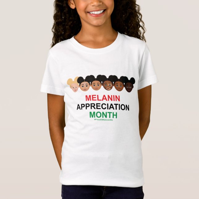Camiseta Apreciação de #Proud2BNaturalMe Melanin (Frente)