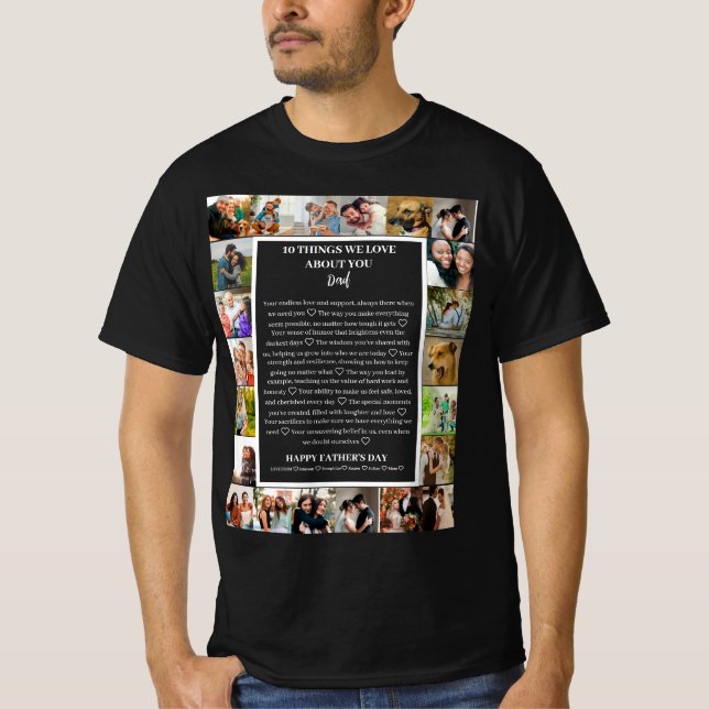 Camiseta apreciação do pai | Colagem de fotos do dia de os  (Frente)