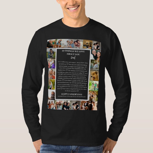 Camiseta apreciação do pai | Colagem de fotos do dia de os  (Frente)