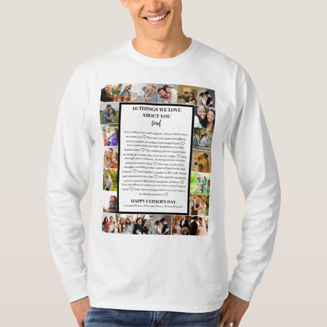Camiseta apreciação do pai | Colagem de fotos do dia de os  (Frente)
