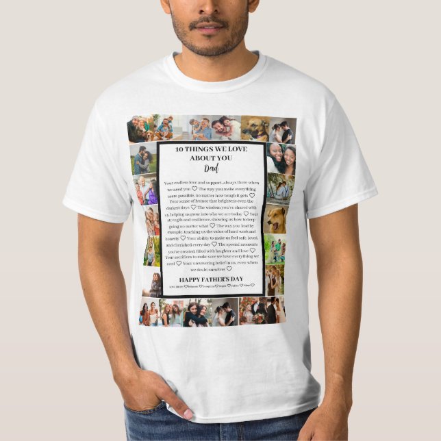 Camiseta apreciação do pai | Colagem de fotos do dia de os  (Frente)