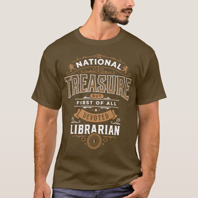 Camiseta Apreciação Elegante do Tesouro Nacional Bibliotecá (Frente)