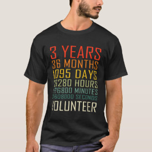 Camiseta Apreciação Voluntária Vintage 3 Anos Aniversário