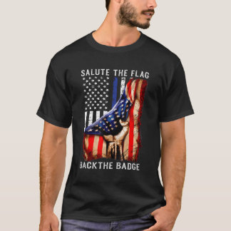 Camiseta Aprecie A Bandeira De Trás Da Mão Da Polícia Da Ba