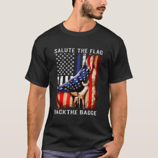 Camiseta Aprecie A Bandeira De Trás Da Polícia De Bandeira
