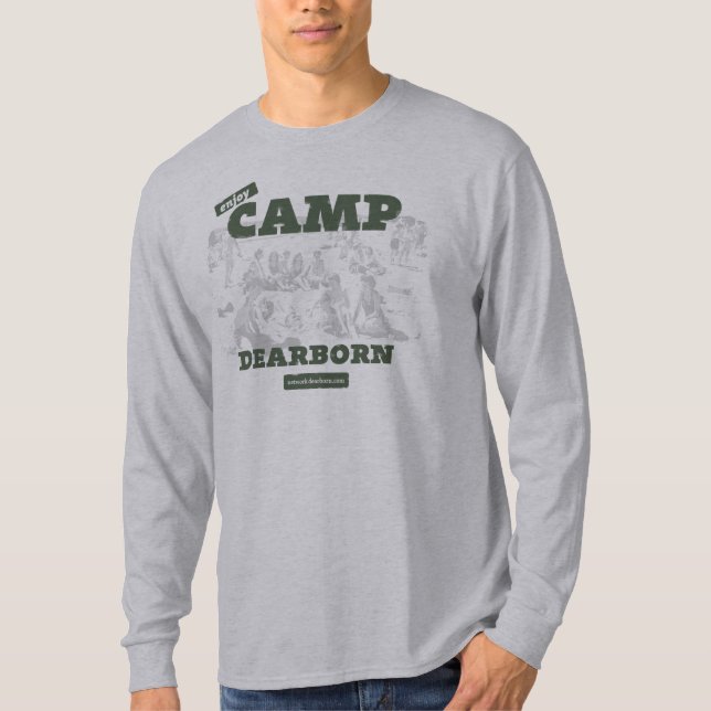 Camiseta Aprecie o T do LS dos homens de Dearborn do (Frente)