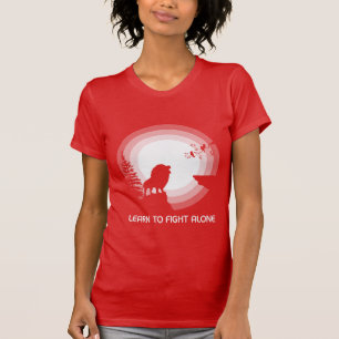 Camiseta Aprenda a Lutar Sozinho – Leão sob Luz da Lua