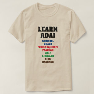 Camiseta Aprenda Adai - Esquilo, Esquilo Voador, Mole, Pás