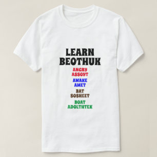 Camiseta Aprenda Beothuk - Irritado, Acordado, Bat, Barco