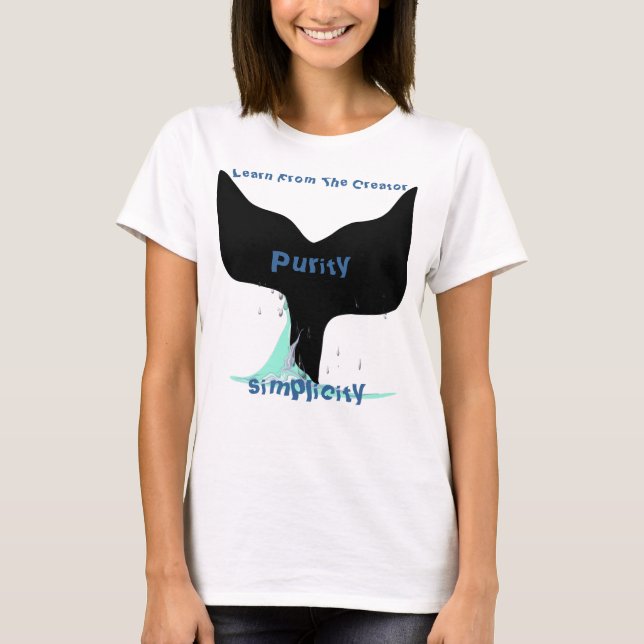 Camiseta Aprenda com o Criador, simplicidade, pureza (Frente)