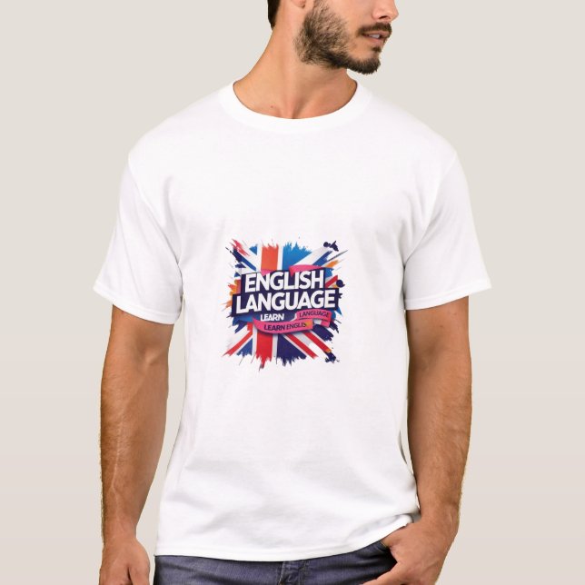 Camiseta Aprenda inglês" (Frente)