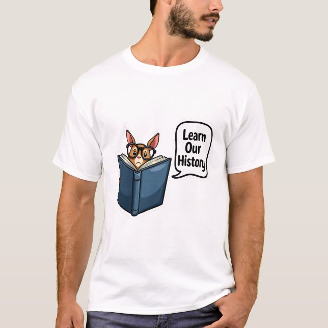 Camiseta Aprenda nossa história honrando o legado negro (Frente)