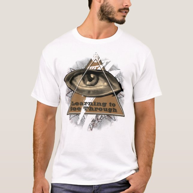 Camiseta Aprendendo a ver através de um olho / olhos (Frente)