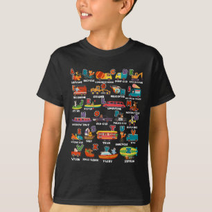 Camiseta Aprendendo Transporte Animal - Letra Abcs Professo