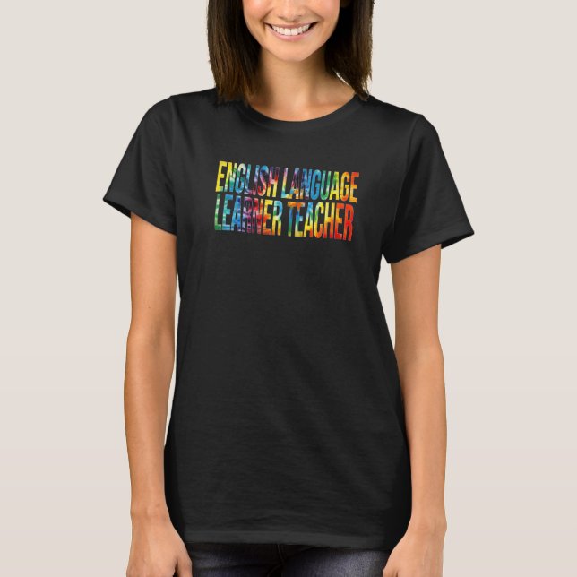 Camiseta Aprendiz Inglês Professora Tie Dye Back to S (Frente)