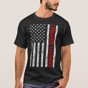 Camiseta Aprendizado de idioma de sinalizador dos EUA