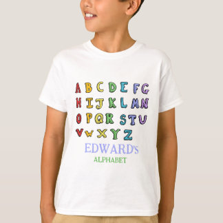 Camiseta aprendizado inicial do alfabeto ABC personalizado